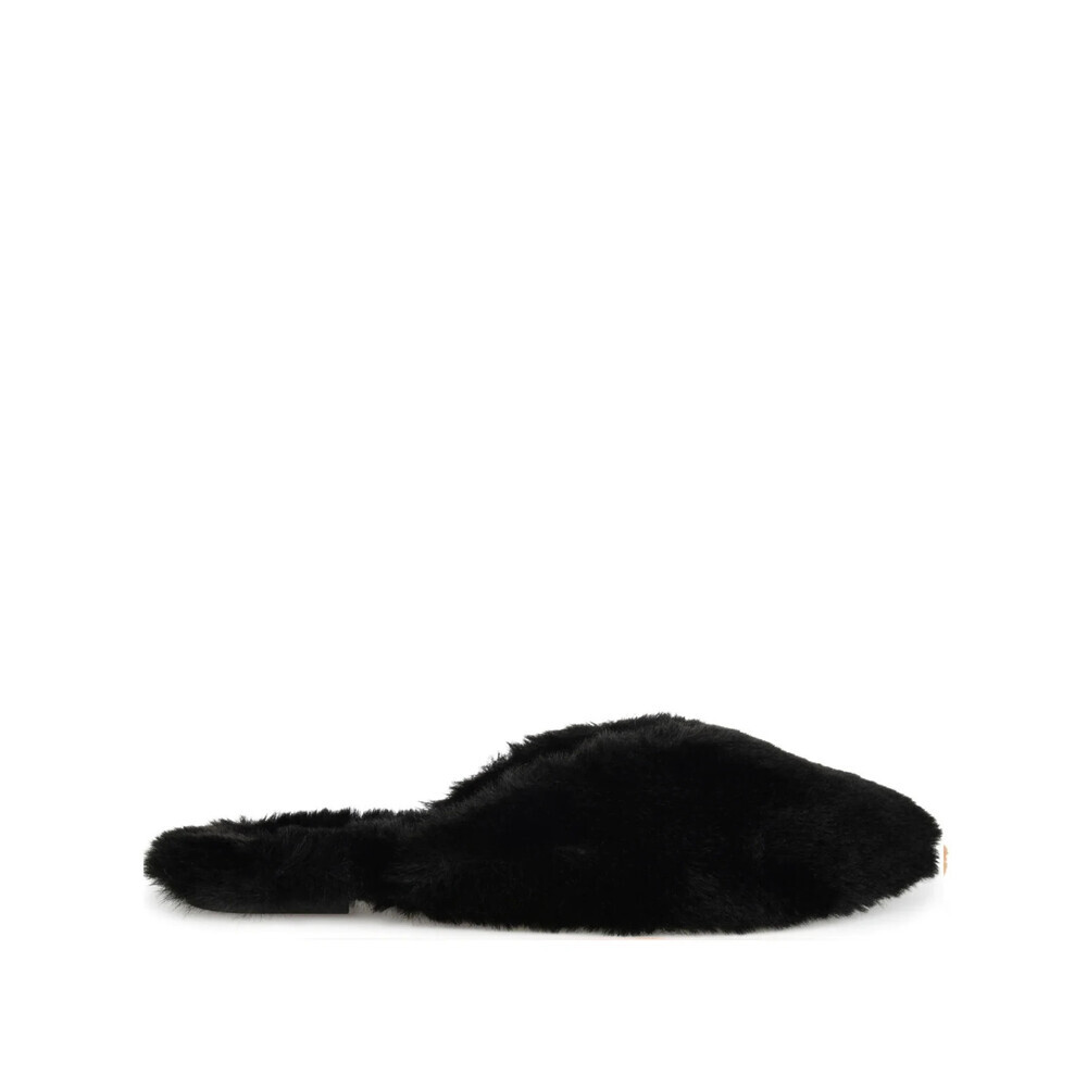 Journee Collection Sundown Slippers Women's US 10 Black Faux Fur Mule ZOGG1923